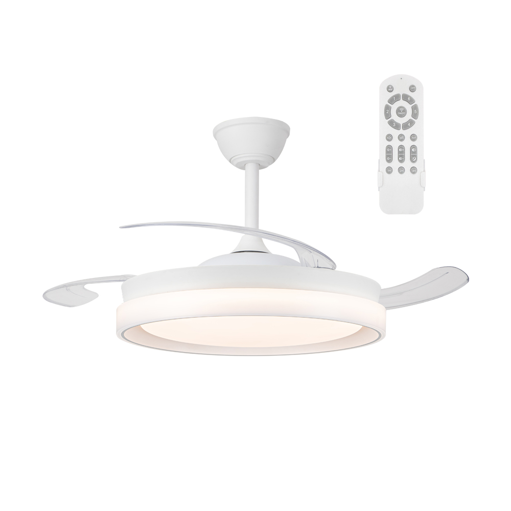 Ventilador de techo retráctil con luz LED 45w silencioso nestera eco blanco