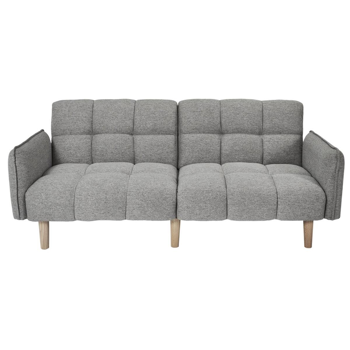 Sofá cama de 3 plazas en tejido gris l195 cm - dream