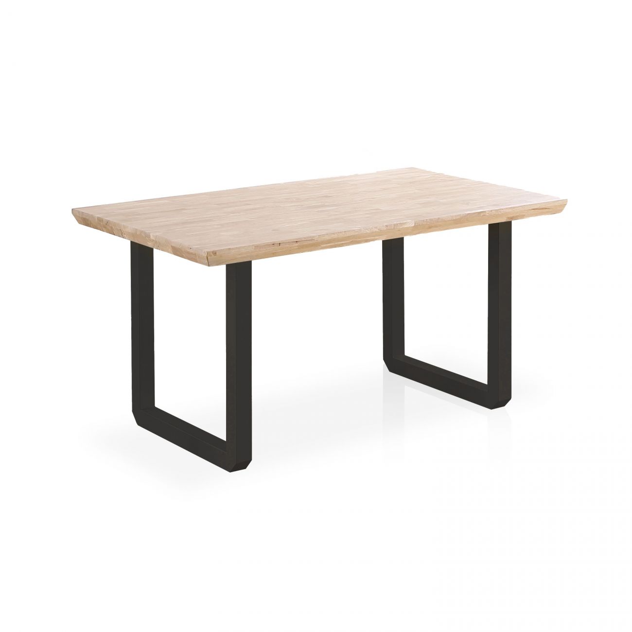 Mesa de comedor con patas metálicas 150x90cm roma negro - roble