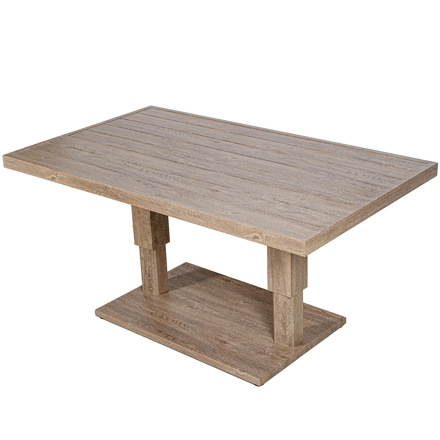 Mesa exterior aluminio crema r egulable en altura