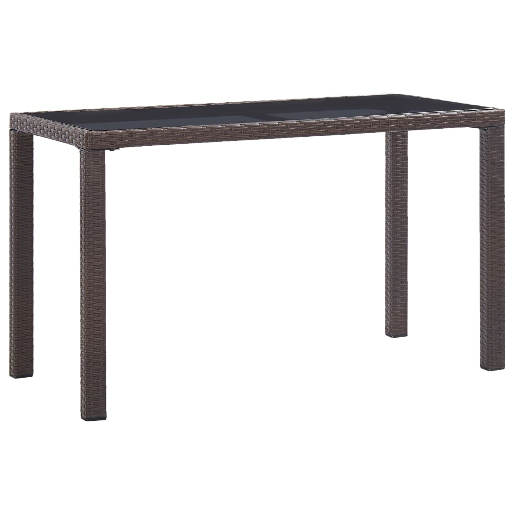 vidaXL mesa de jardín de ratán sintético marrón 123x60x74 cm