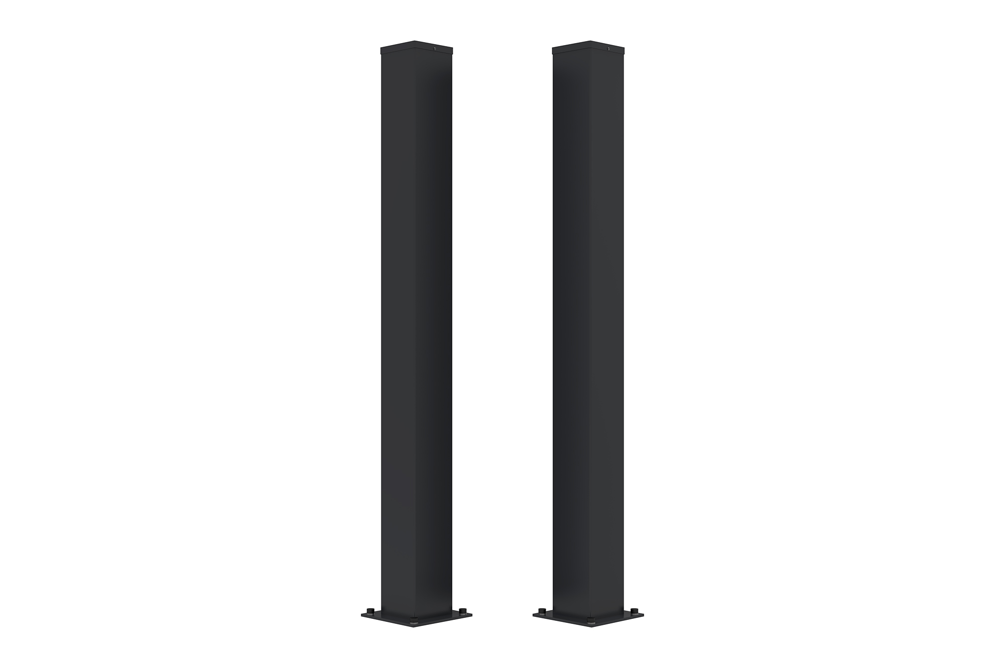 Juego 2 postes hierro carmo 15x15 cm 165 cm negro