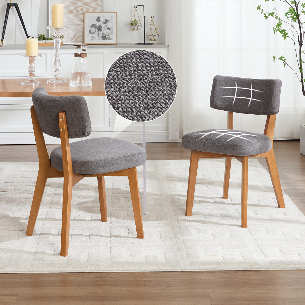 Silla de comedor madera gris tapizada para cocina y comedor
