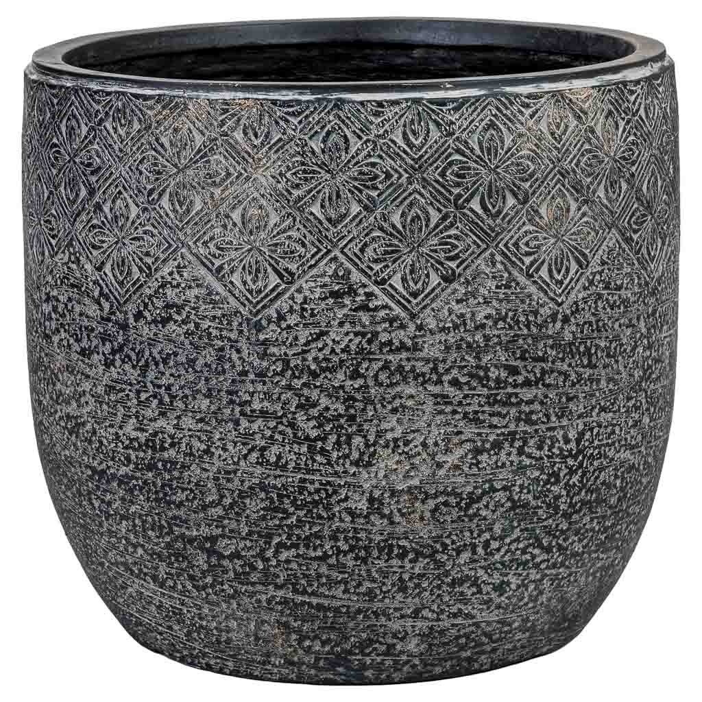Macetero de fibra de vidrio gris 43,5 x 43,5 x 40cm