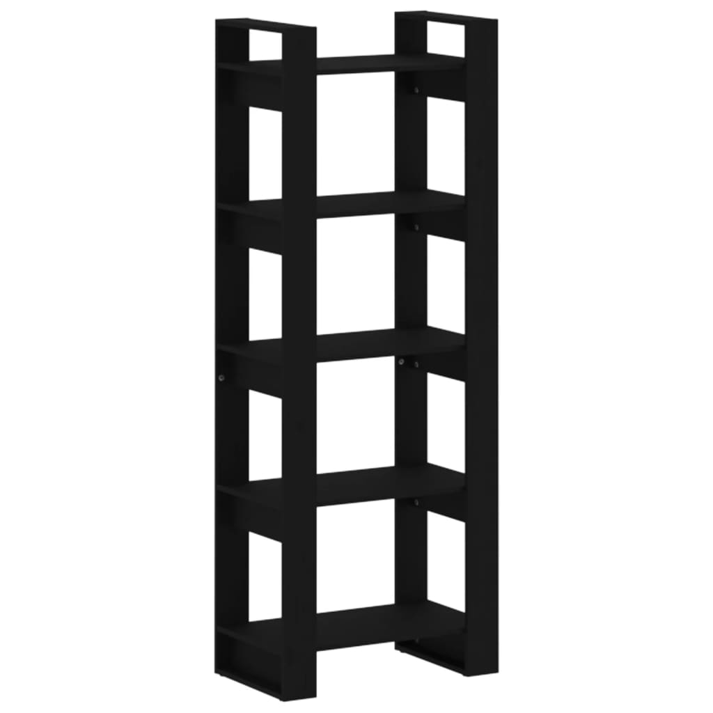 vidaXL estantería/divisor de espacios madera maciza negro 60x35x160 cm
