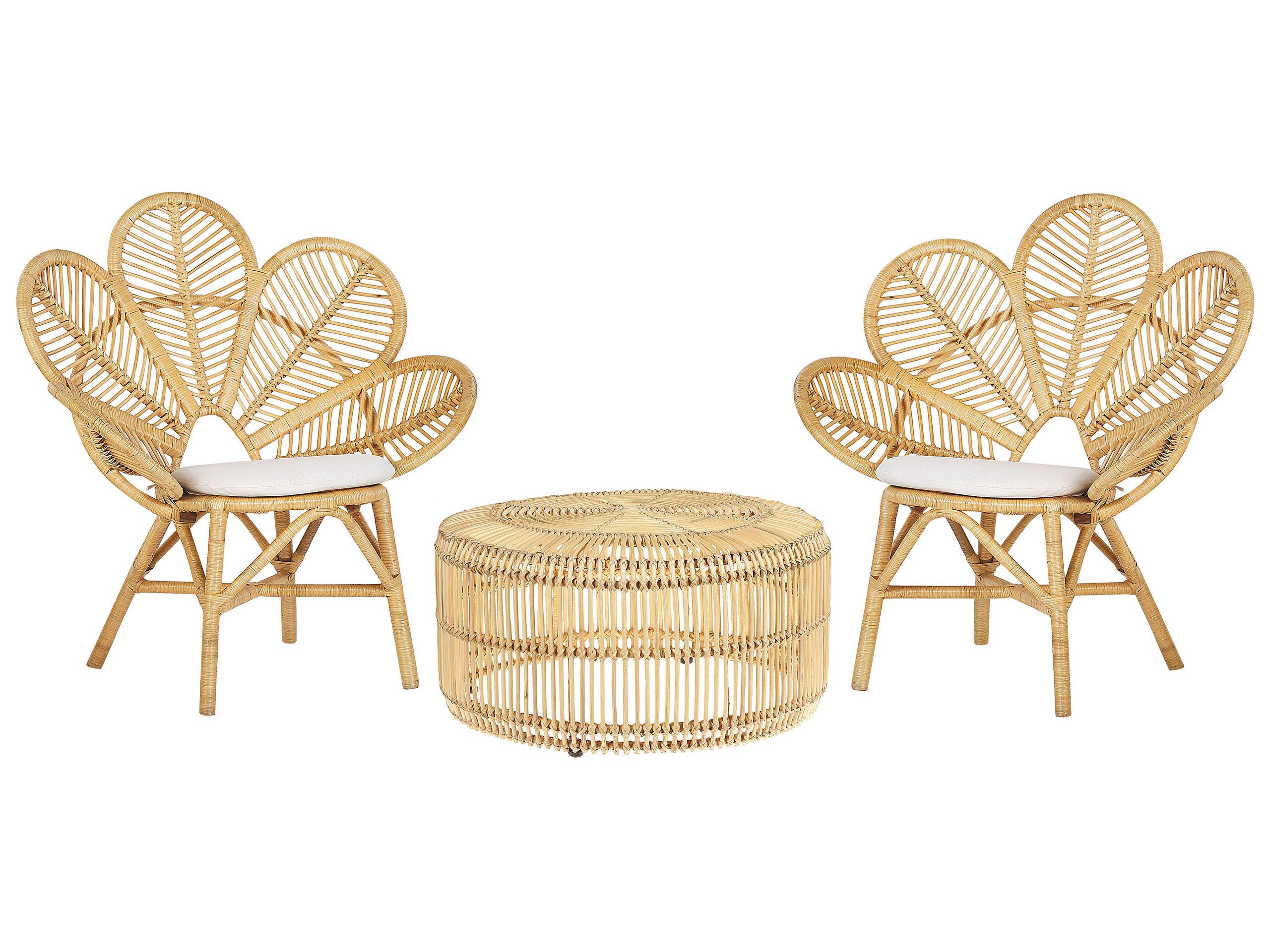 Conjunto de balcón con cojines florentine / limni ratán beige