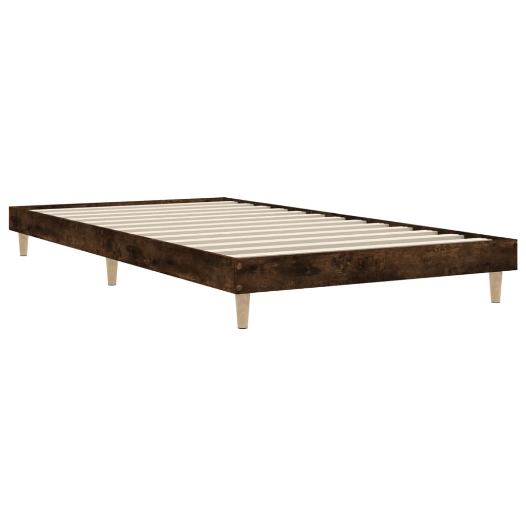 vidaXL estructura de cama sin colchón madera roble ahumado 100x200 cm