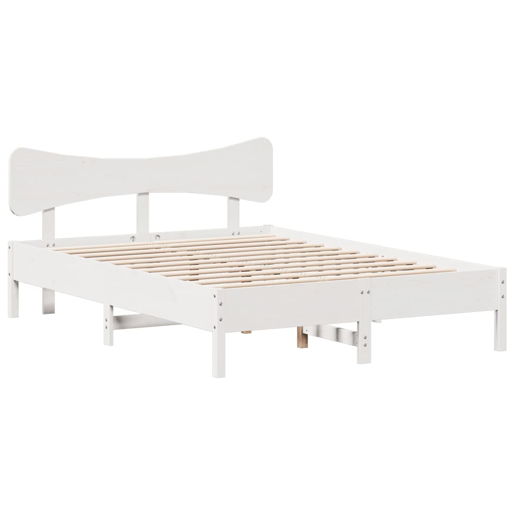 vidaXL estructura de cama sin colchón madera de pino blanca 120x200 cm