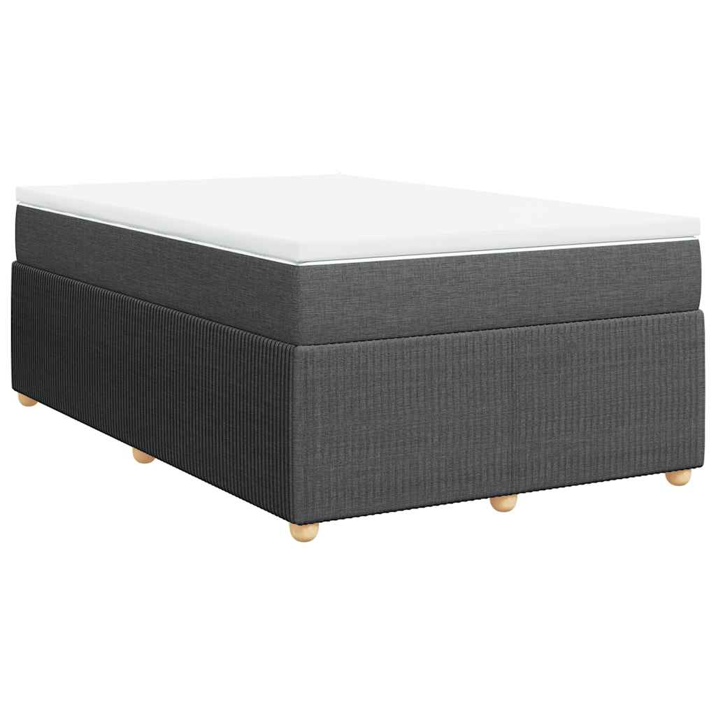 vidaXL cama box spring con colchón tela gris oscuro 120x190 cm