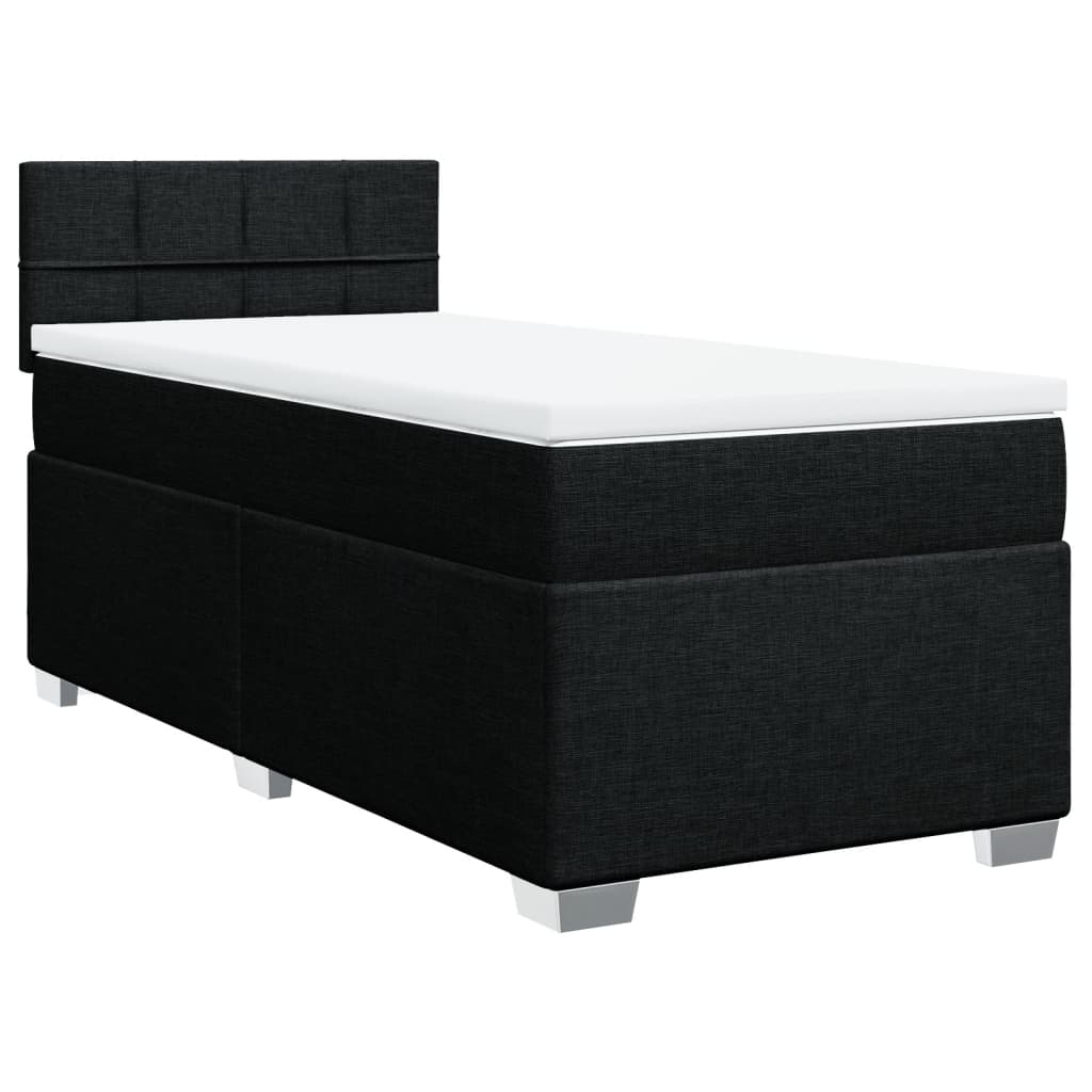 vidaXL cama box spring con colchón tela negro 80x200 cm