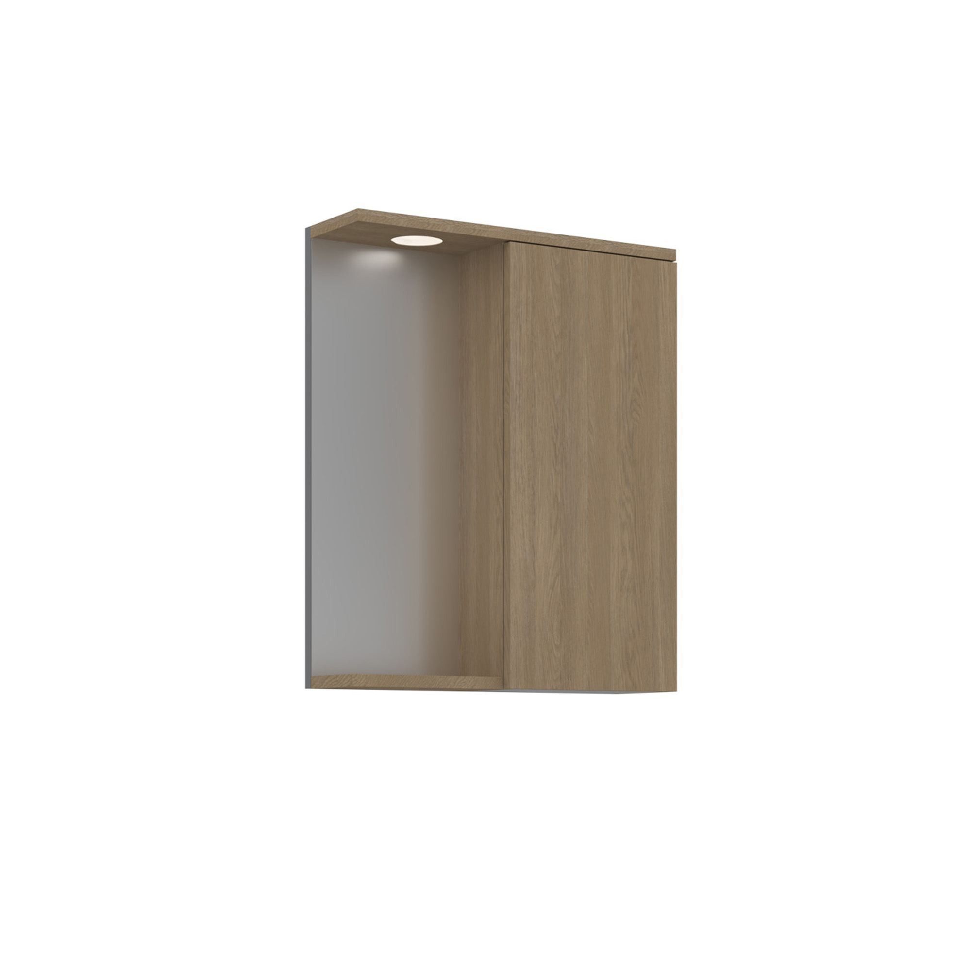 Mueble de baño con espejo <<purus 55>> - 56 x 18 x 68 cm - roble sonomo