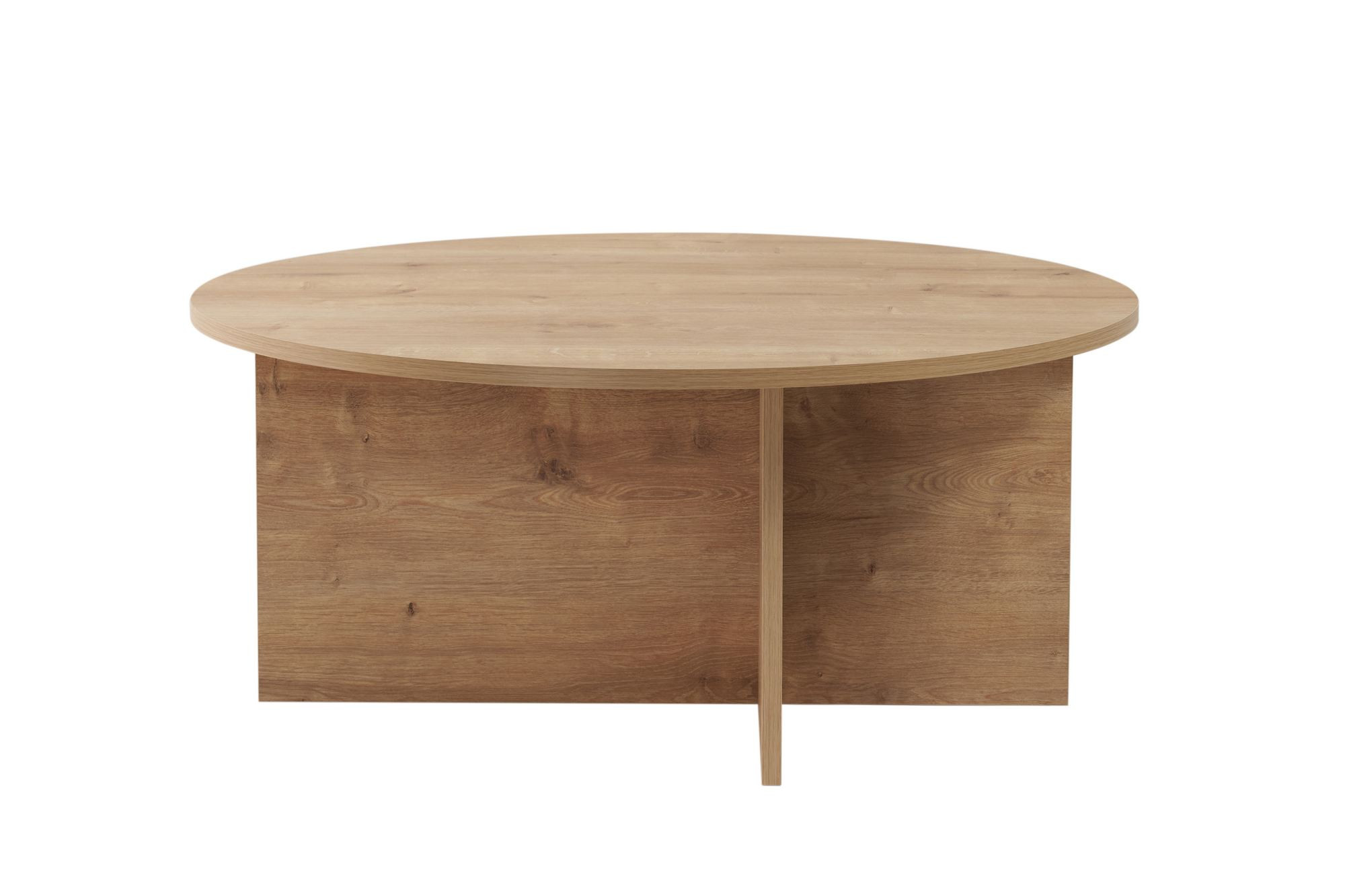 Mesa de centro de madera "sun" - 90 x 90 x 40 cm - roble zafiro