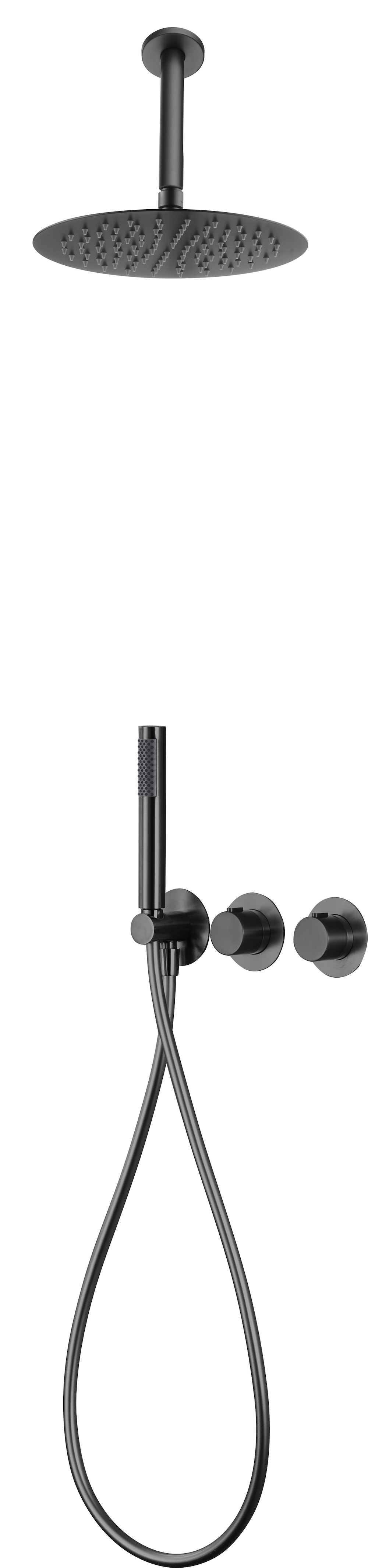 Imex - columna ducha empotrada termostática negra serie breda