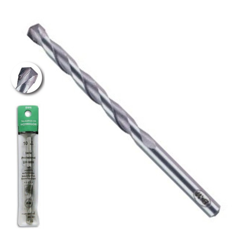 Broca metal duro profesional mango cilindrico broca 10mm