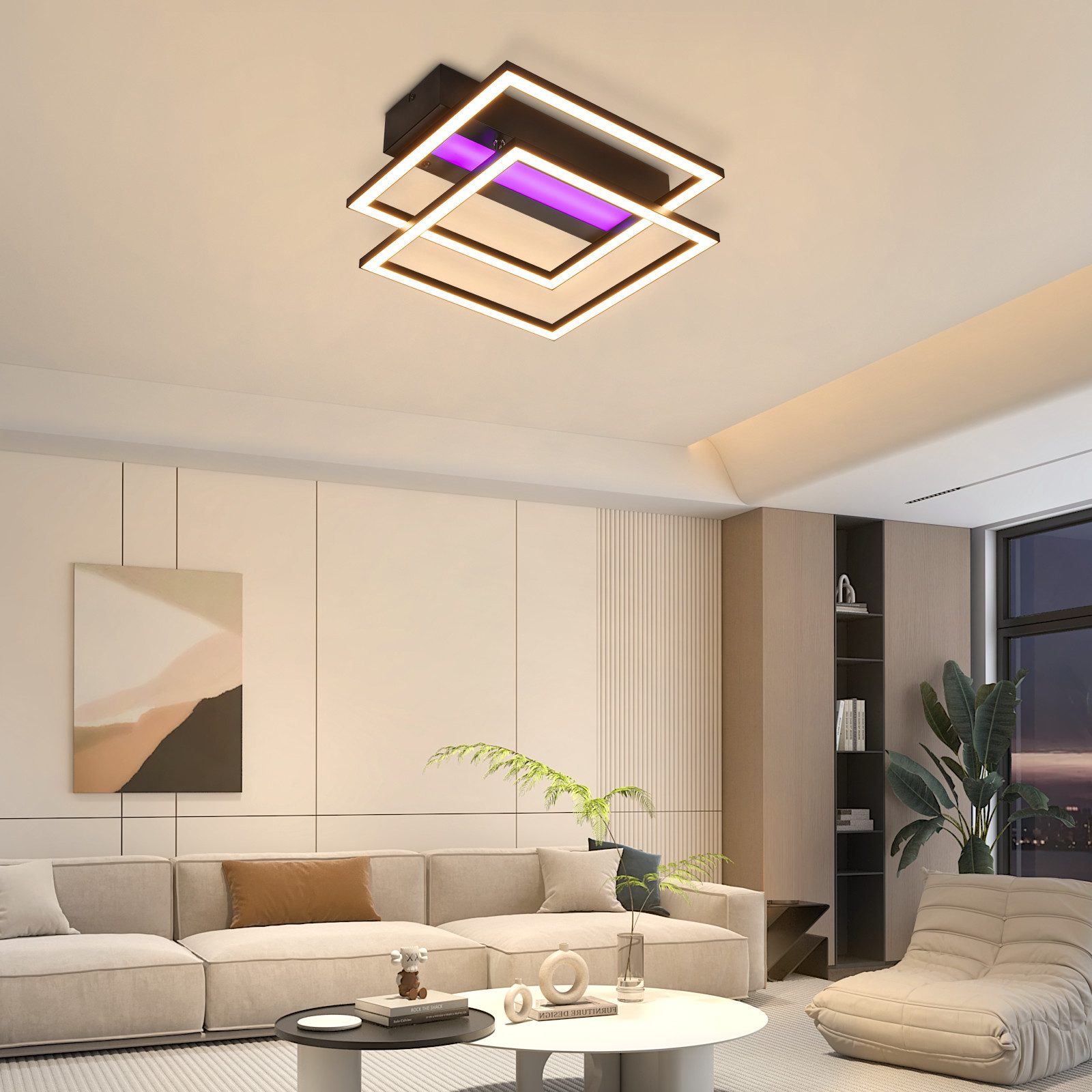 Nettlife plafon de techo LED negro 36x37 ip20