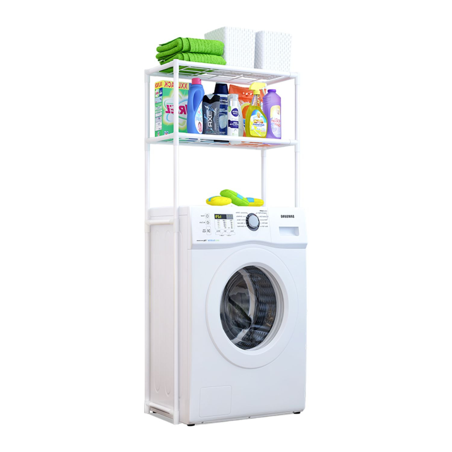 Estantería metálica blanca para baño 68x28x169cm 7house