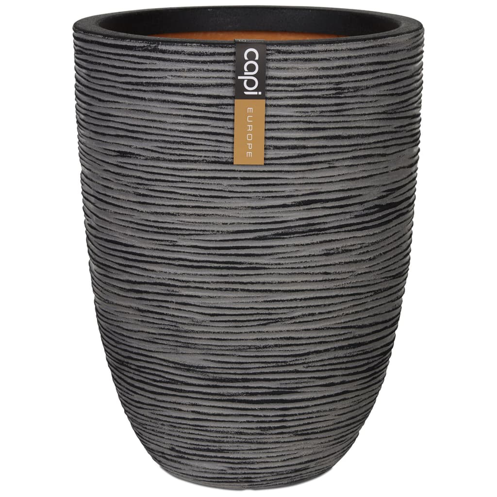 Capi jarrón nature rib elegante bajo gris antracita 46x58 cm kofz783