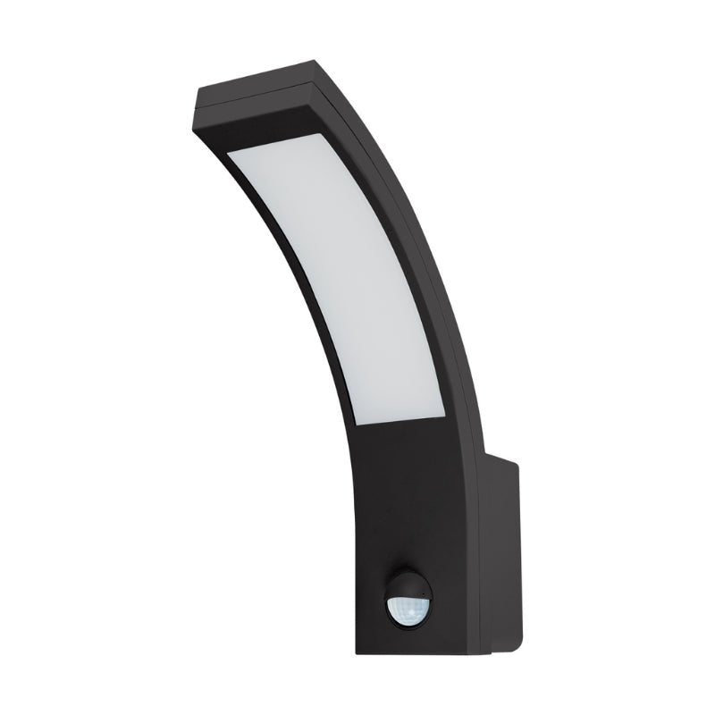 Aplique LED exterior 10w negro con sensor de movimiento - blanco