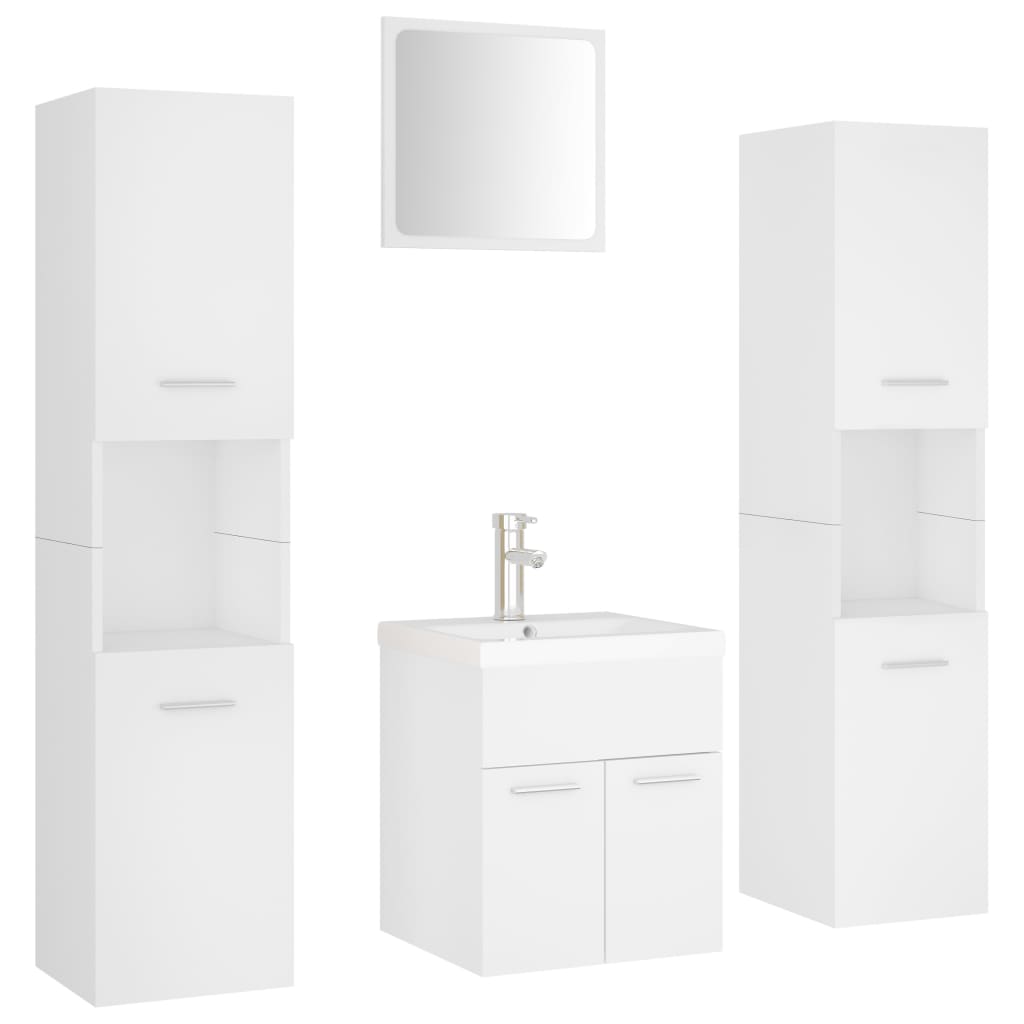 vidaXL juego de muebles de baño madera de ingeniería blanco
