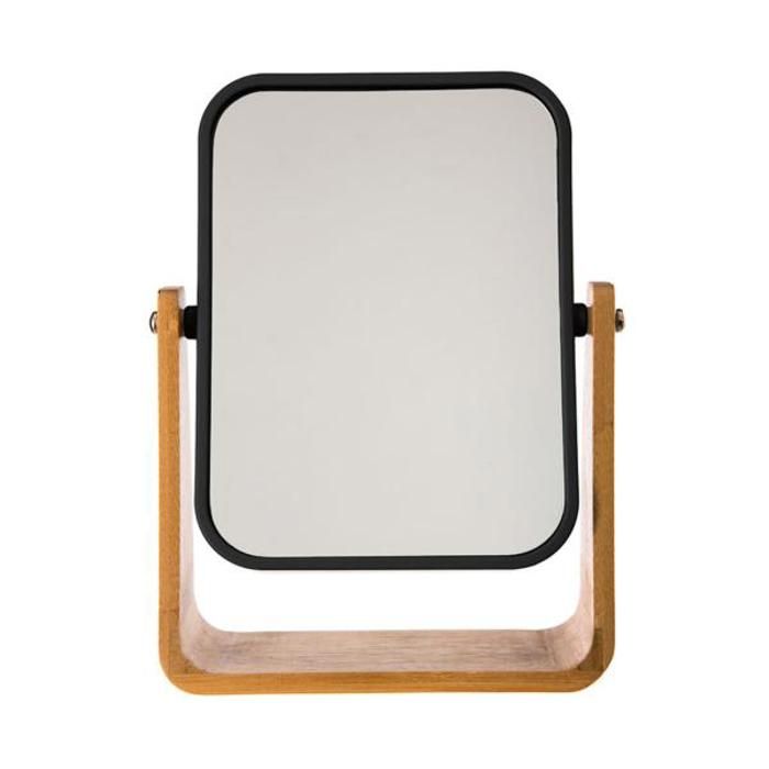 Espejo de baño con pie de bambu-negro colección