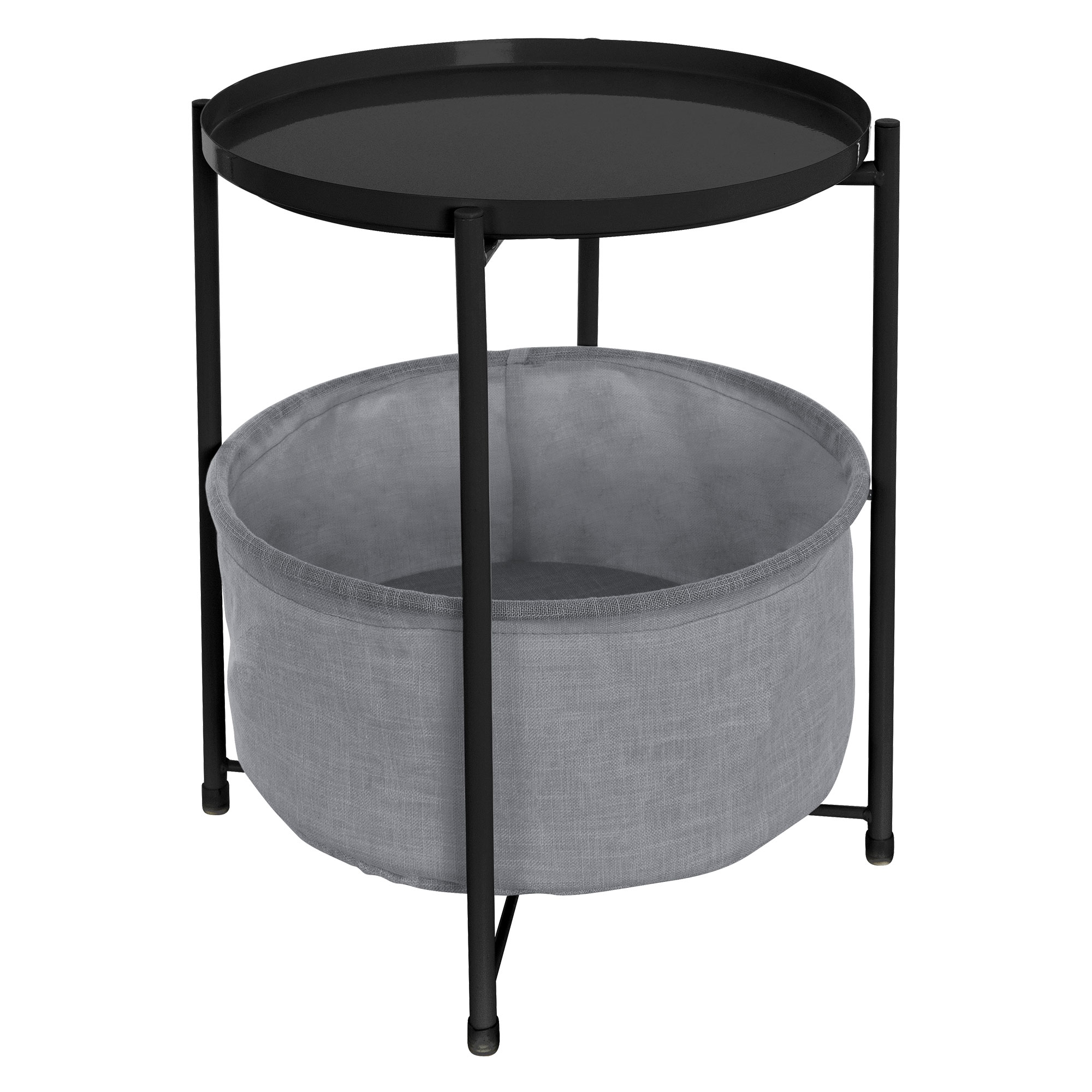 Mesa auxiliar redonda � 45,5 x 52,5 cm negro / gris ml-design