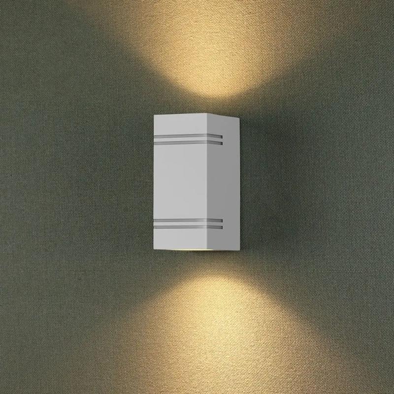 Aplique cuadrado blanco LED ip44 doble haz gu10 - silamp