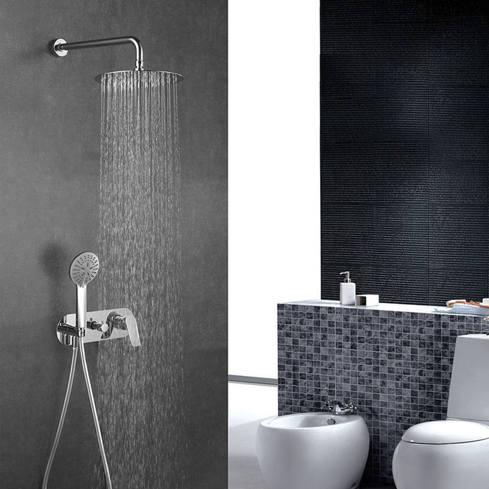 Kibath grifo empotrado de ducha equipo pared monomando sar redondo cromo