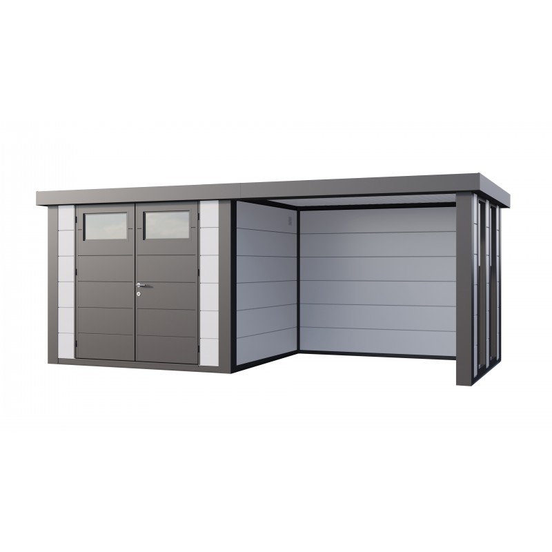 Caseta jardin nh6 con apoyo e ventanas a la derecha | blanco | novo habitat