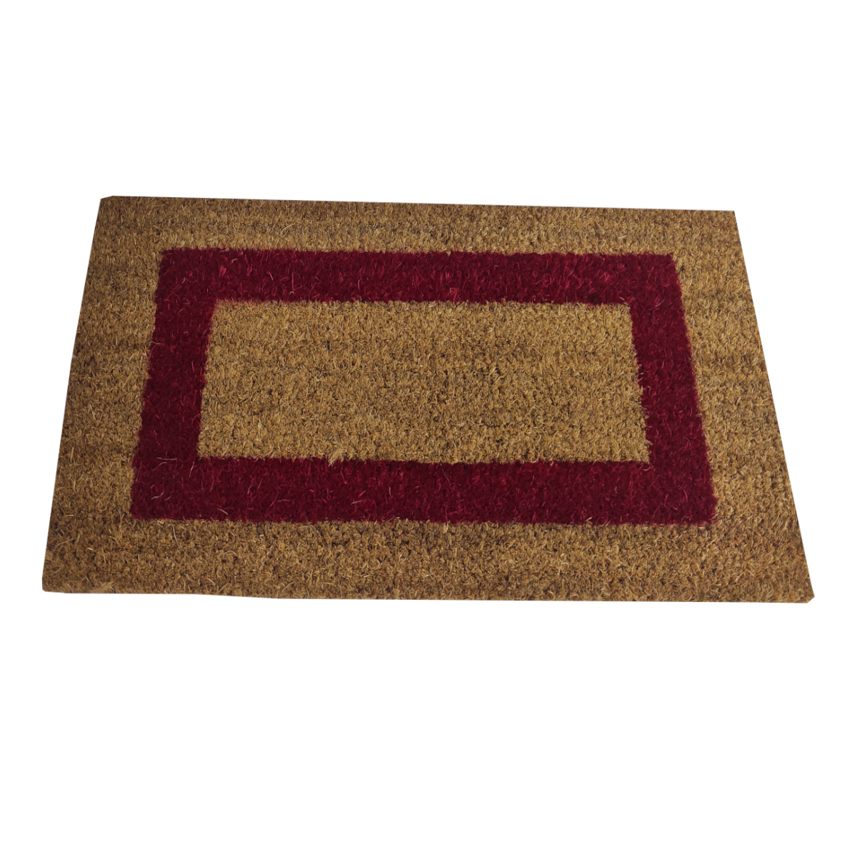 Felpudo| 100% fibra coco| base goma antideslizante| rojo| 30x55cm