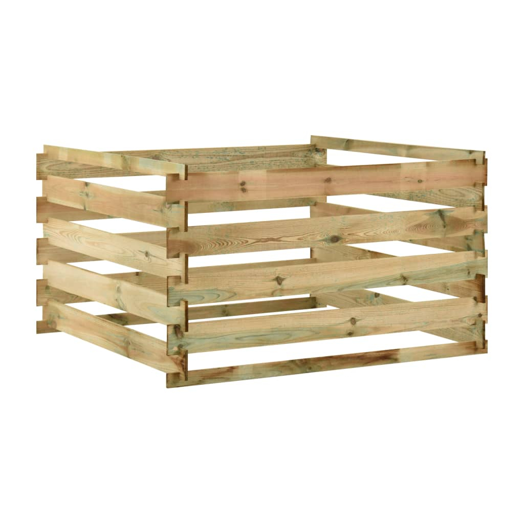 vidaXL compostador con listones madera pino impregnada 120x120x70 cm