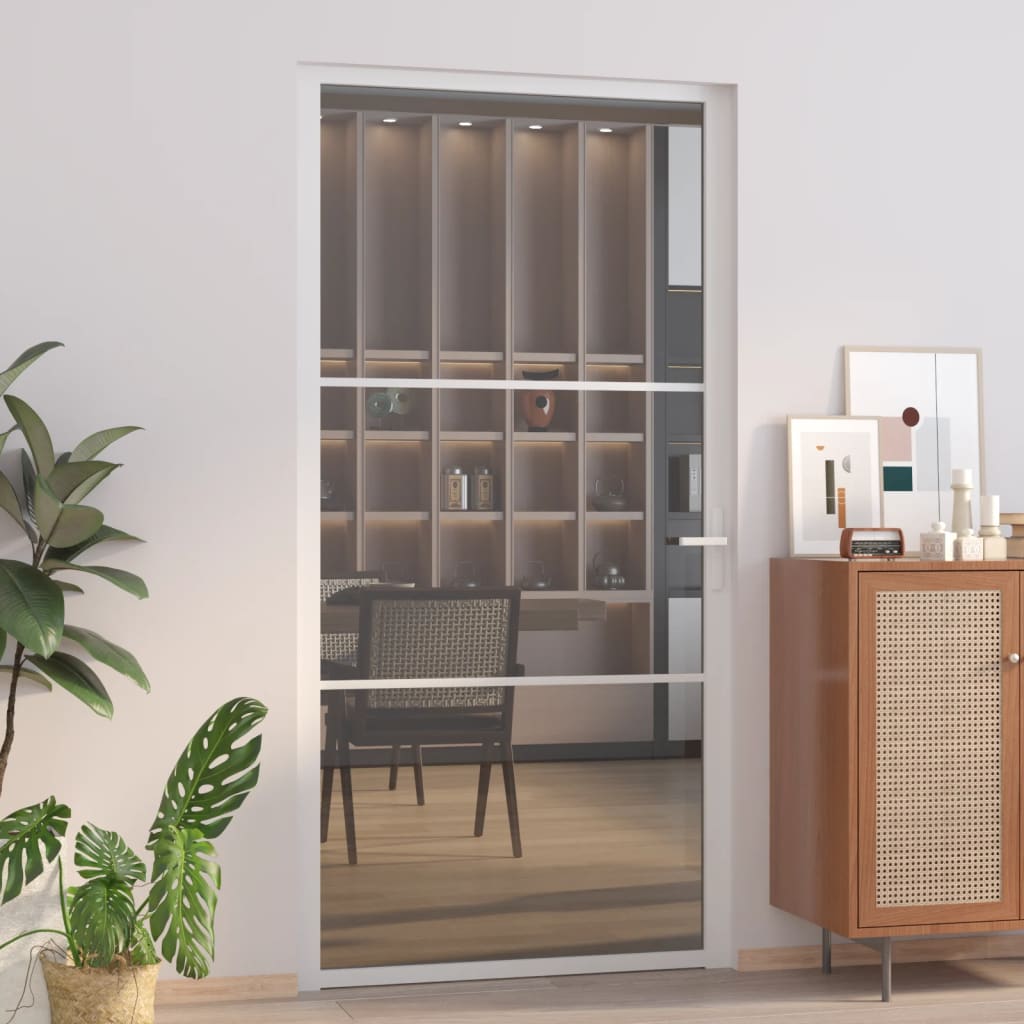Puerta interior vidrio egs y aluminio blanco 102,5x201,5 cm wef9820