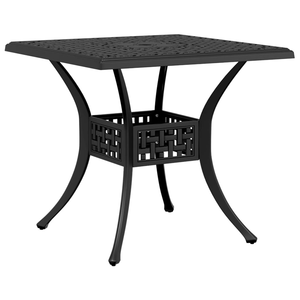 vidaXL mesa de jardín aluminio fundido negro 80x80x75 cm