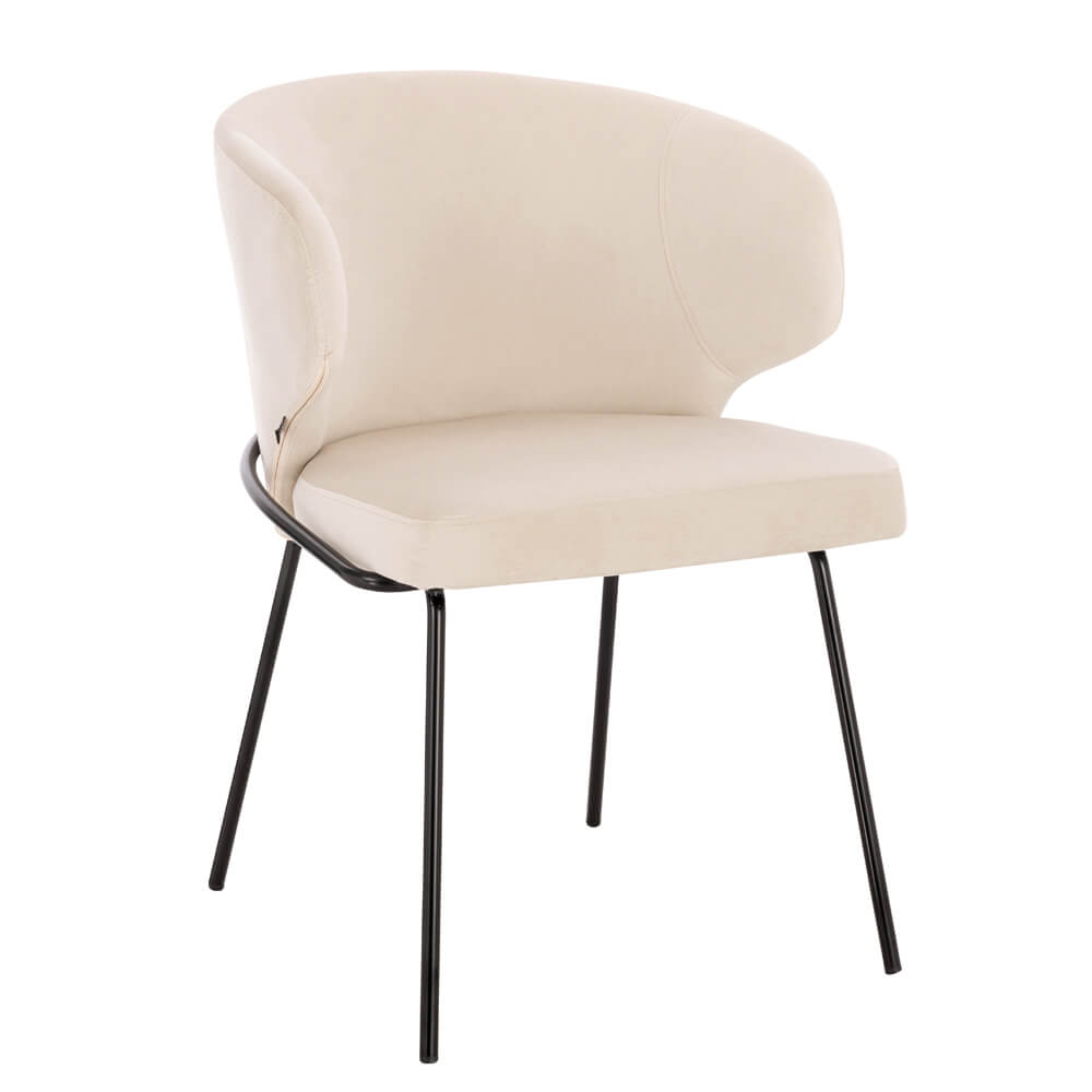 Silla de comedor de terciopelo amara - lote de 1 beige