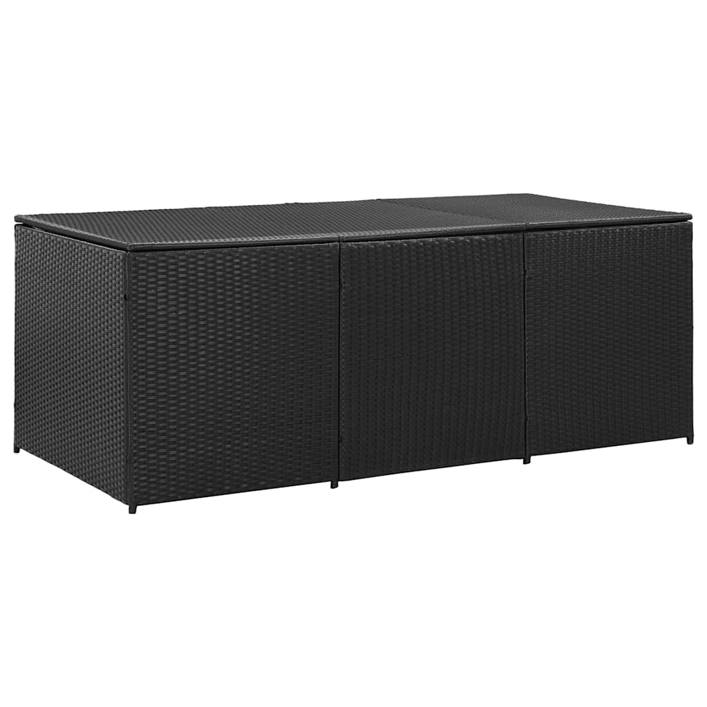 vidaXL caja de almacenaje de jardín ratán sintético negro 180x90x70 cm