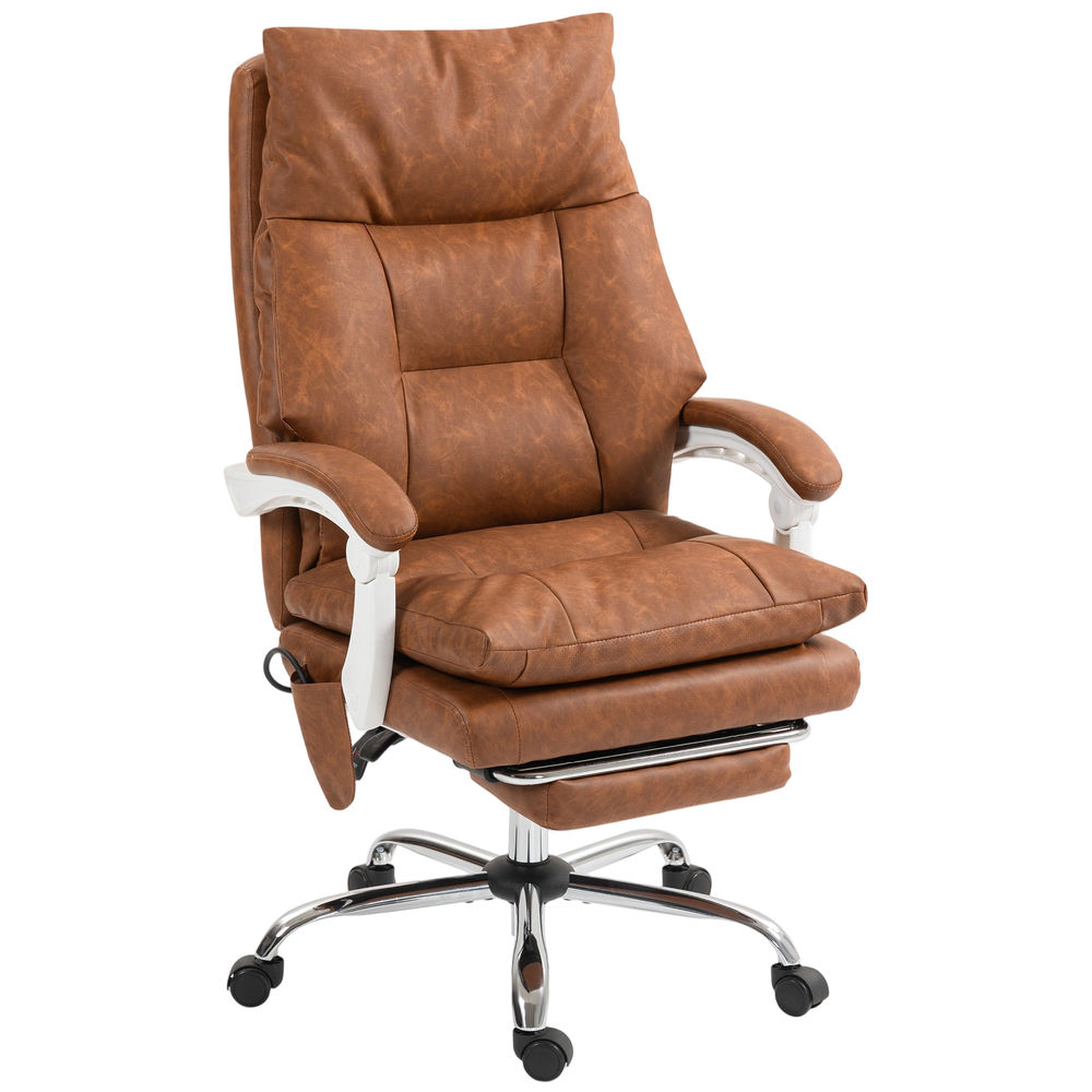 Silla de escritorio 65x76x121 cm pu color marrón Homcom