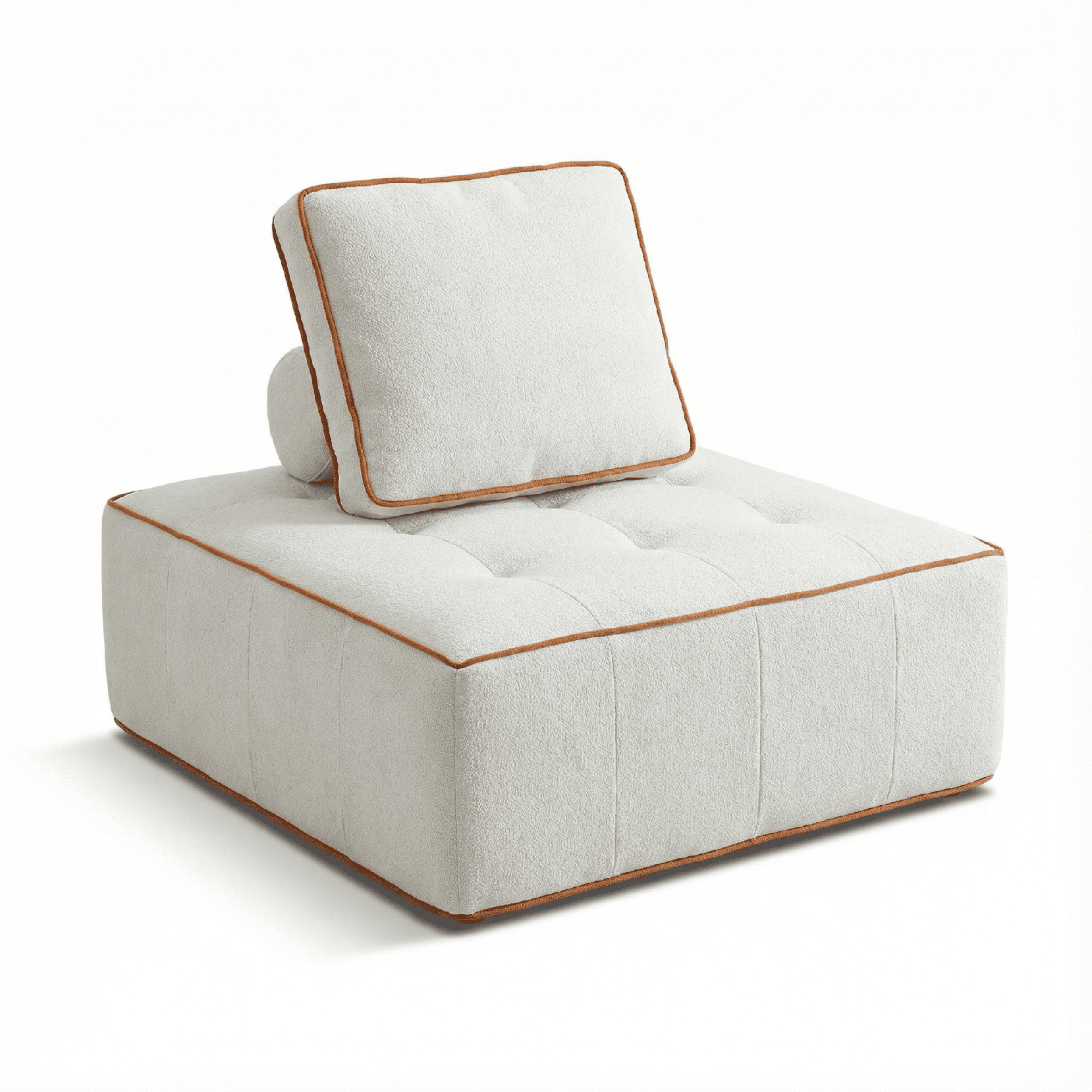 Sillón zen 1 plaza - blanco y orange