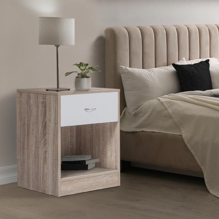 Mesitas de noche de diseño en haya blanca - lote de 2 - 40 cm