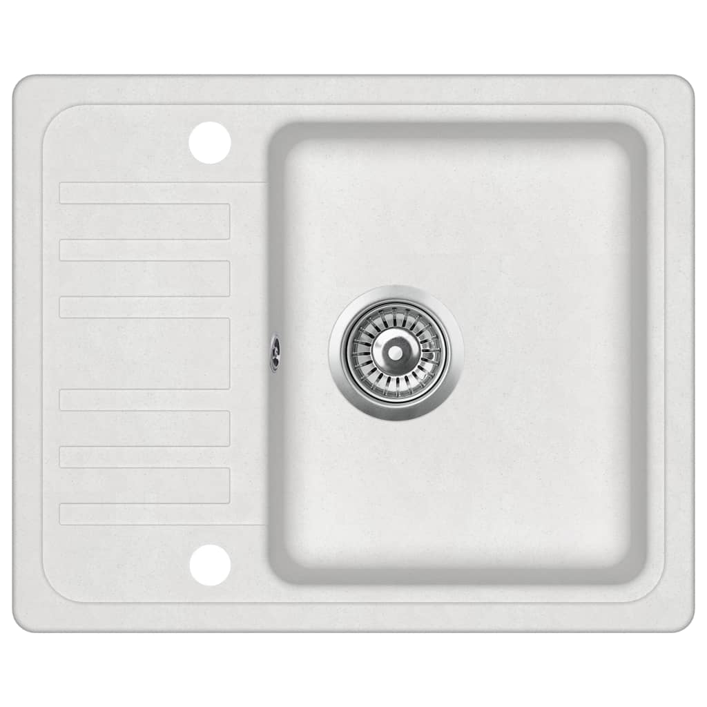 Fregadero de cocina 57,5 ​​x 46 cm granito blanco