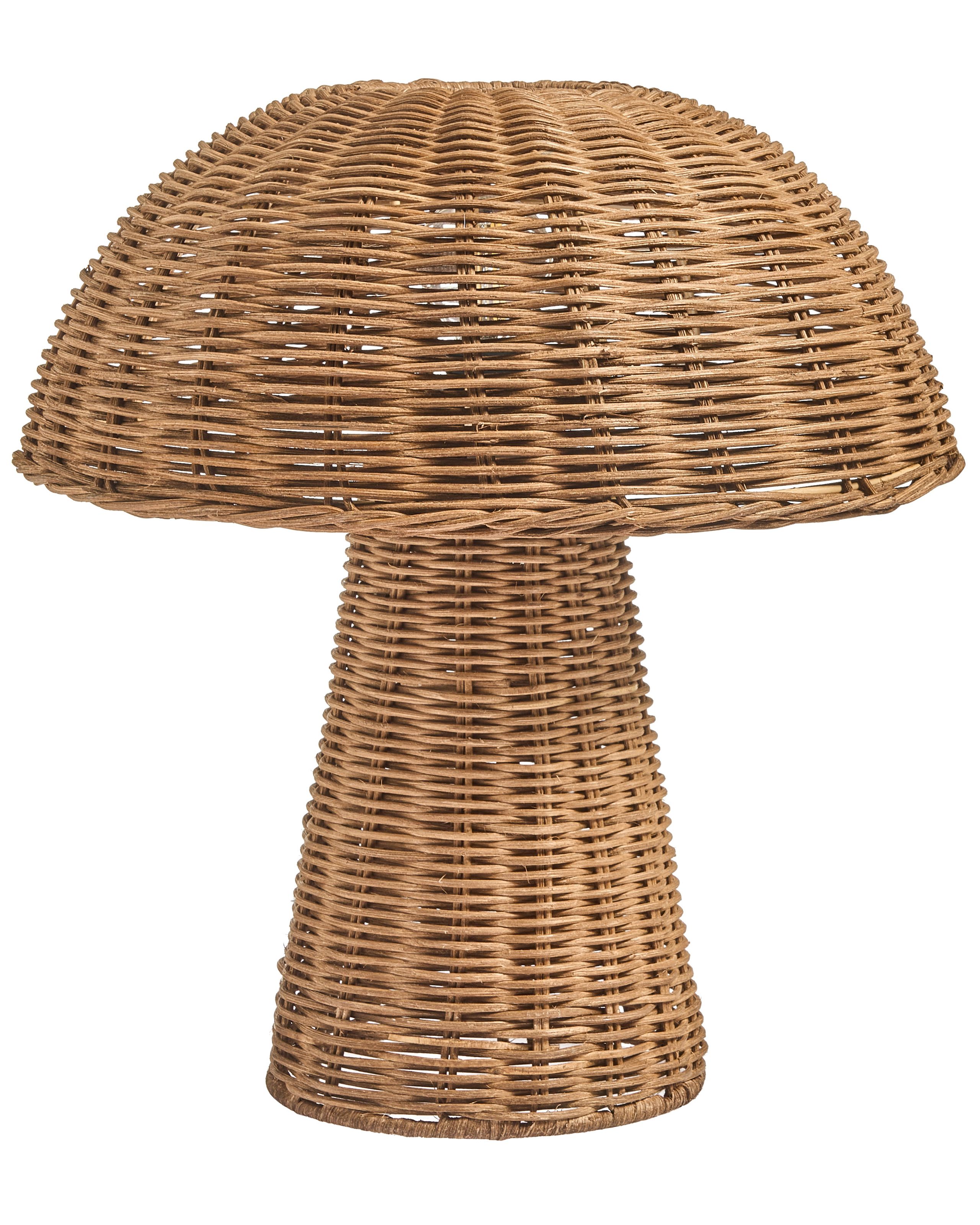 Lámpara de mesa seta alero ratán natural