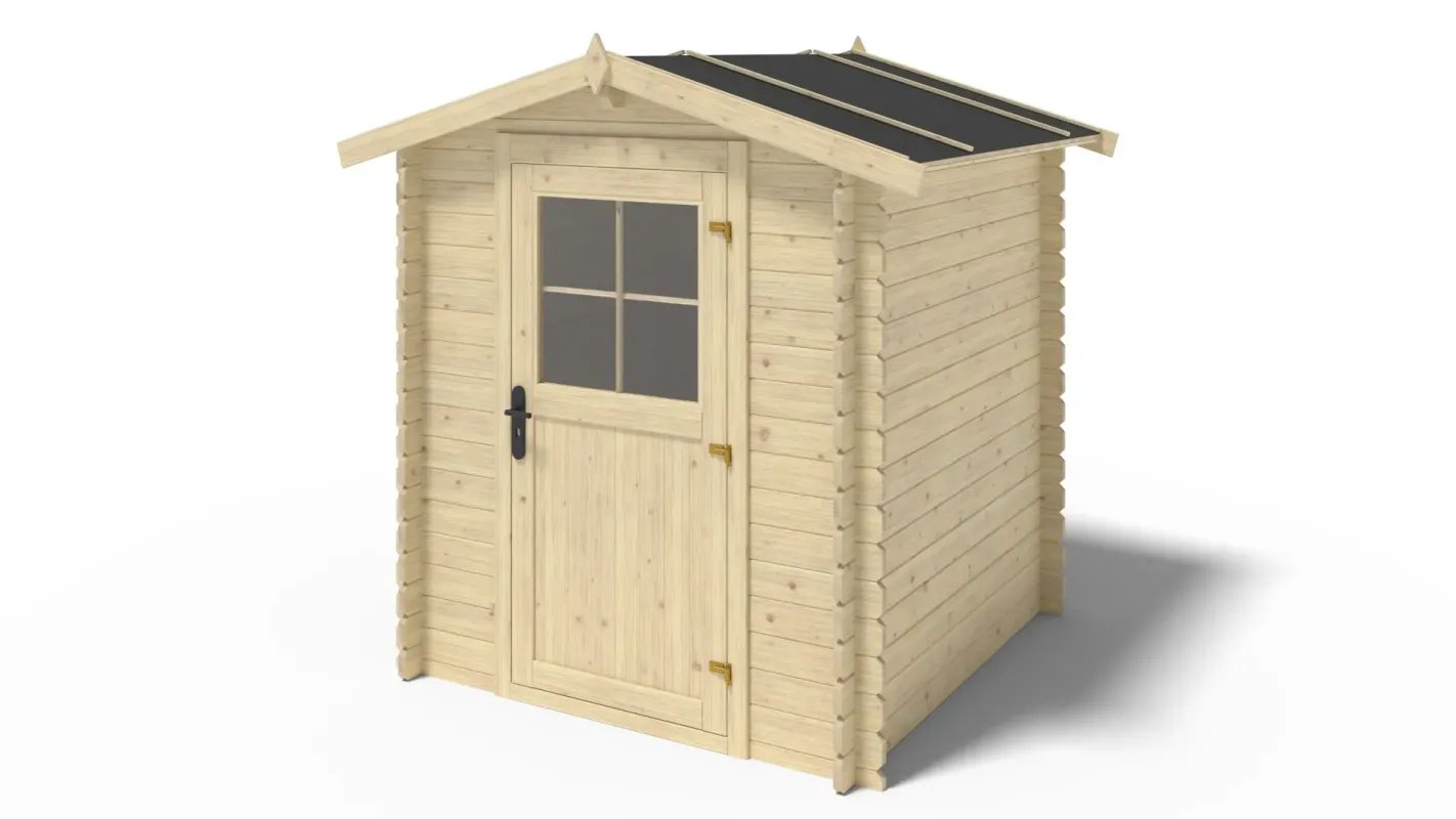 Caseta de jardin de madera 3.61 m2 - 1.9x1.9 m - 28 mm - dom593