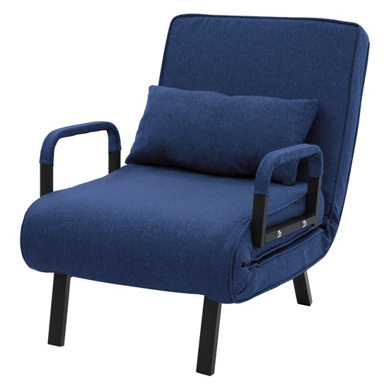 Sillón cama 3en1, individual de 1 plaza plegable, chenilla azul