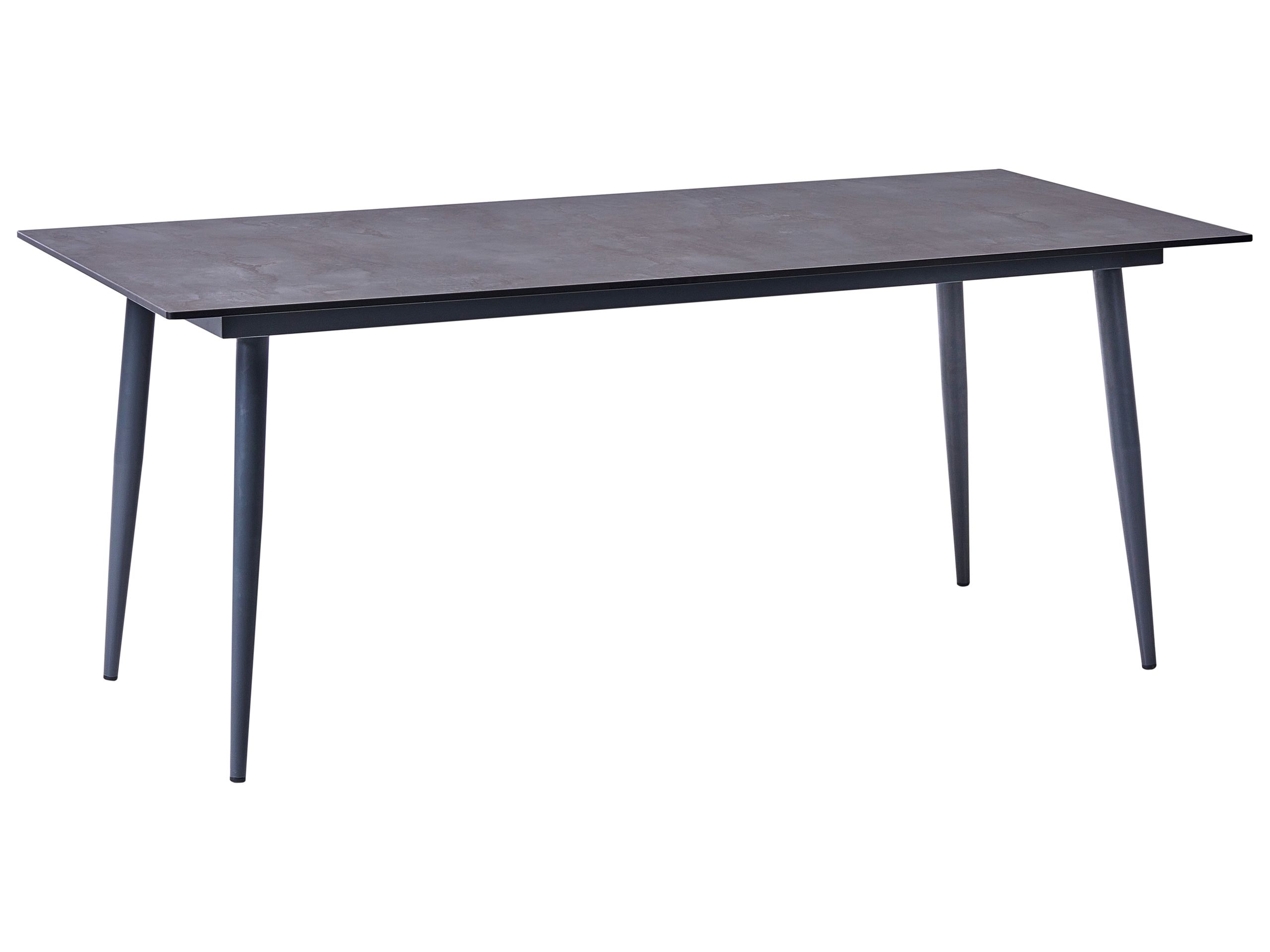 Mesa de jardín tolentino 180 cm 90 cm efecto piedra gris