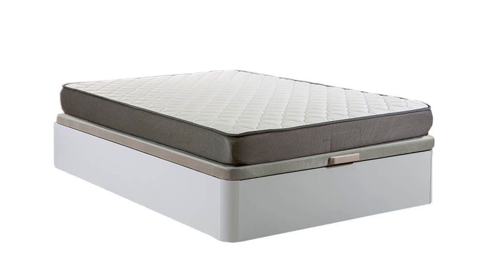 Cama canape abatible atenas blanco 150x190 cm + colchon basico de 17 cm