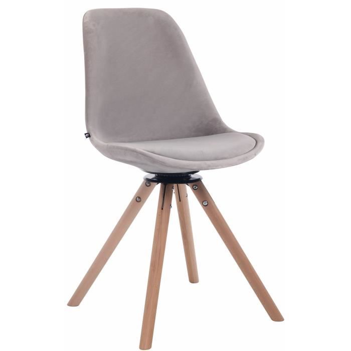 Silla retro de comedor - terciopelo gris - 48x56x84 cm