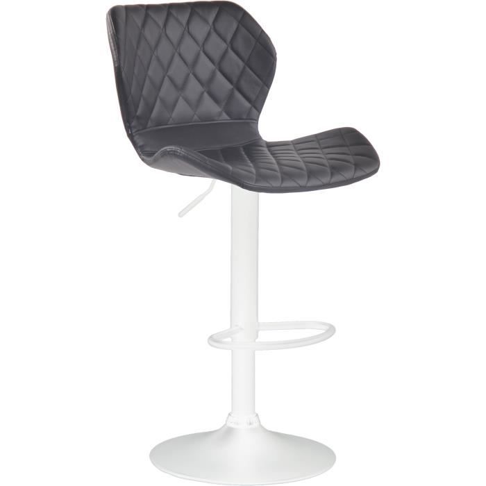 Taburete de bar ajustable de polipiel - negro