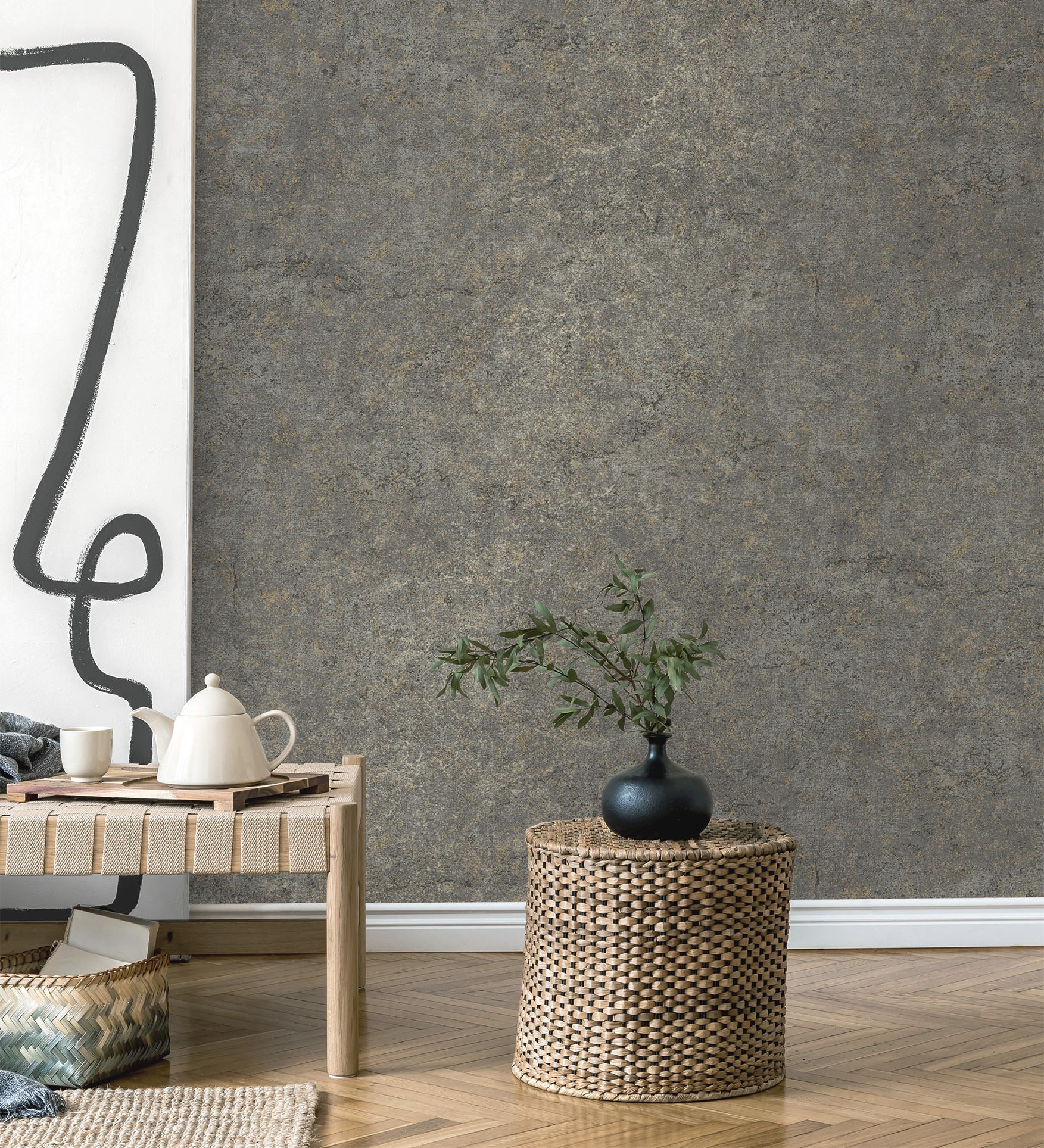 Papel pintado gaulan piedra natural texturizado en arena tonos 5.23m²