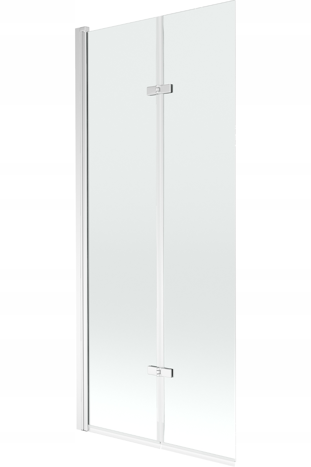 Mampara de bañera 2 hojas vidrio transparente, 80x150 cm, perfil cromo
