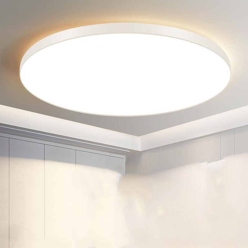 Nettlife plafon de techo LED 28cm 30w redonda ip44 plafon de dormitorio