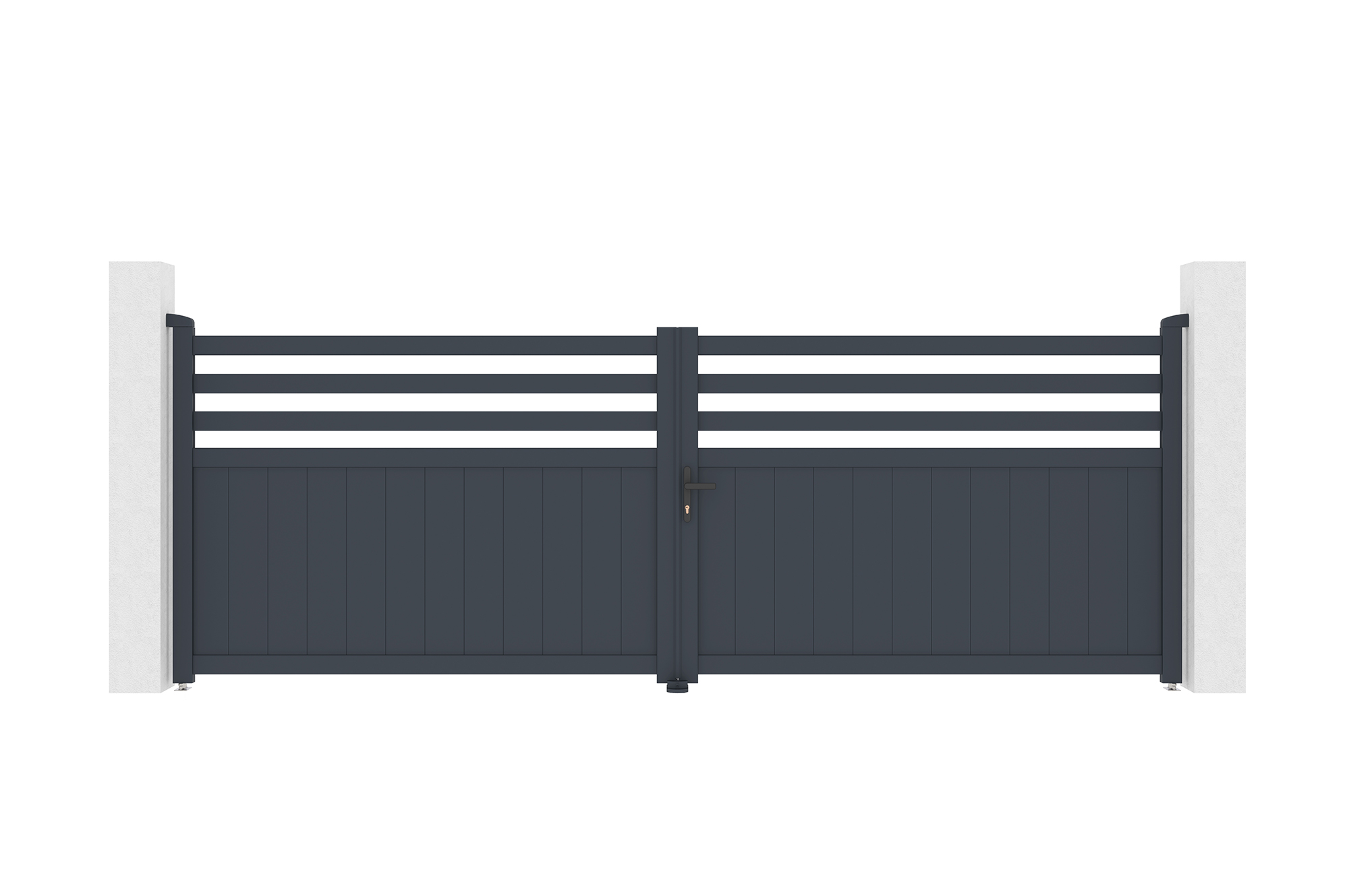 Puerta automática abatible 4m nevis a.140cm gris + motor tanker b700