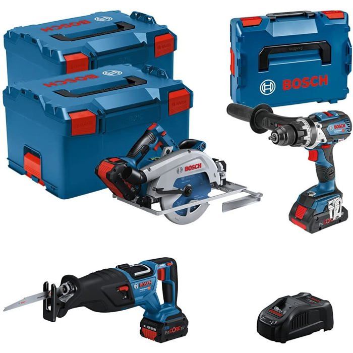 Conjunto de herramientas 18v gsb/gks/gsa - Bosch - con 2 baterías 18v 5.5ah